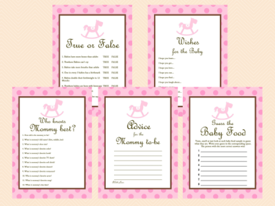 pink rocking horse baby shower games