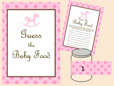 pink rocking horse baby shower games guess the baby food