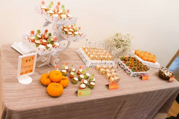 Festive-Little-Pumpkin-Baby-Shower-Snack-Table