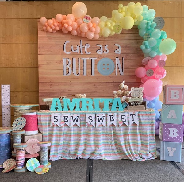 sew sweet cute as a button baby shower