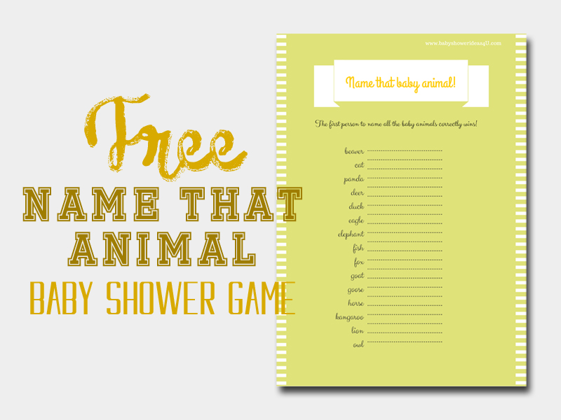 FREE Printable Name that Baby Animal Baby Shower Ideas 4U