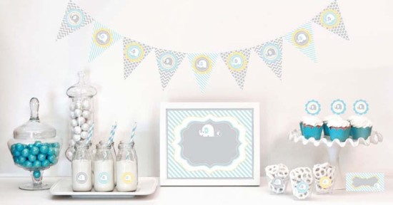 elephant baby shower kit