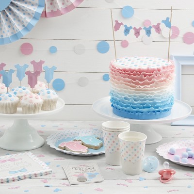 Blue and Pink Cake Bunting Decoration Topper - Little Lady or Mini Mister