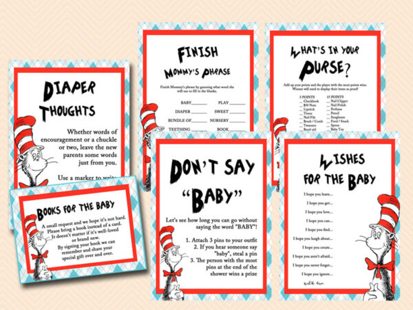 Dr Seuss baby shower games