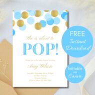 Free Editable Invitation She's About to Pop (1)