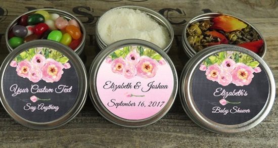 Jelly Bean baby shower favor tins