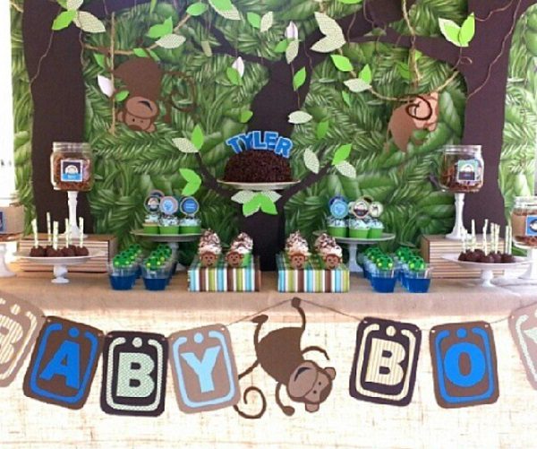 Monkey Baby Shower for baby boy