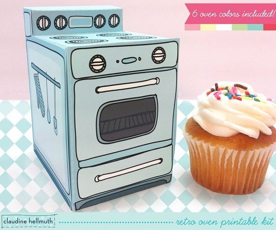 cupcake in oven box
