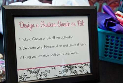 design a bib or onesie station