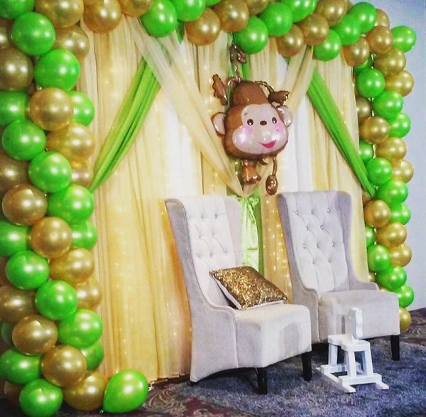 monkey themed baby shower parents chair