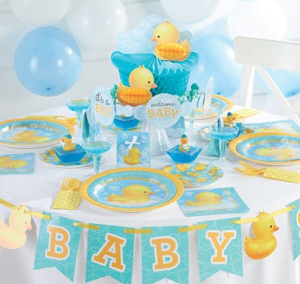 rubber duck baby shower table ware