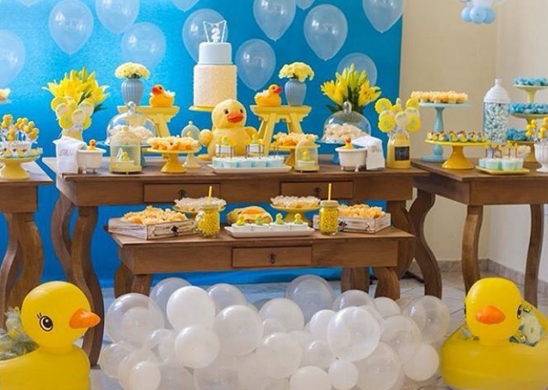 sweetest rubber ducky baby shower setup