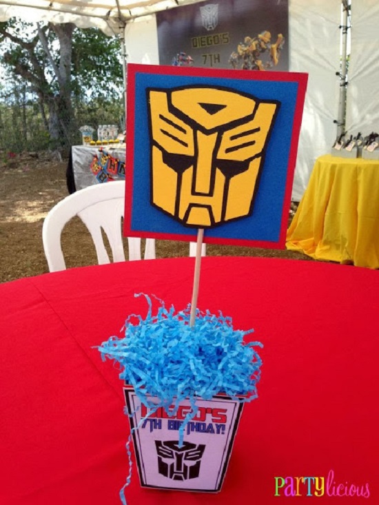 transformer party centerpieces