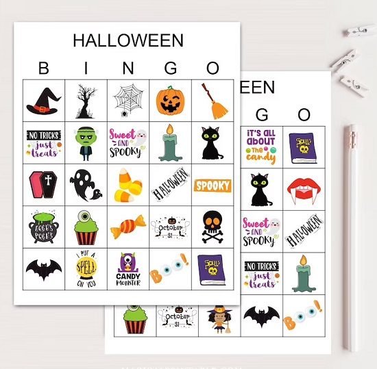 100 halloween bingo cards