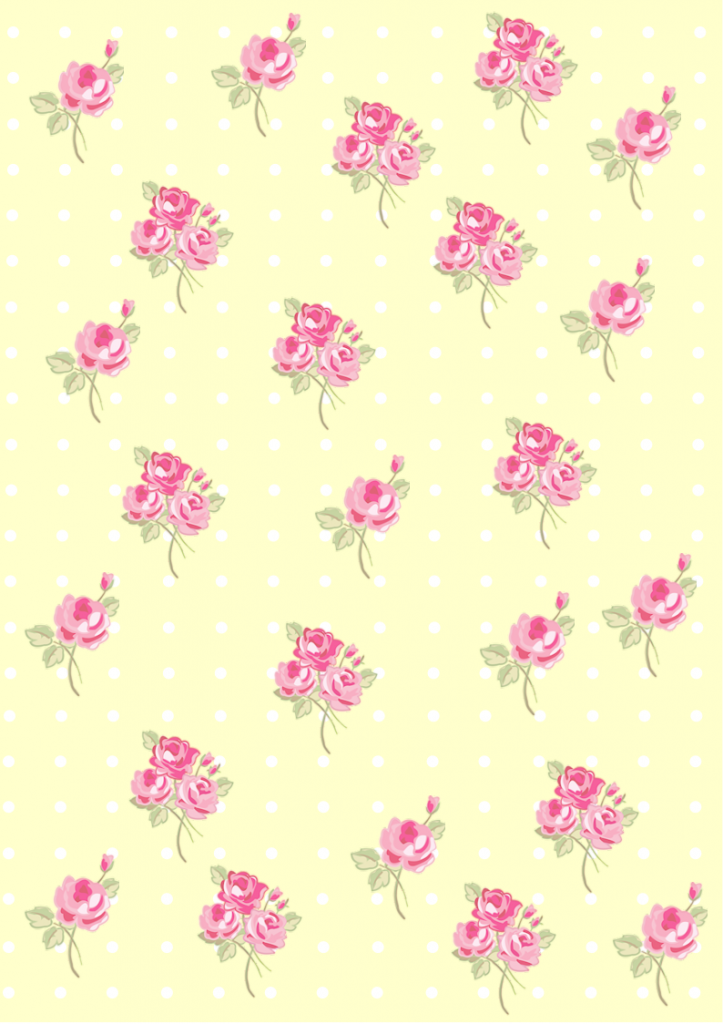 Floral Shabby chic pattern paper soft yellow ffffcc