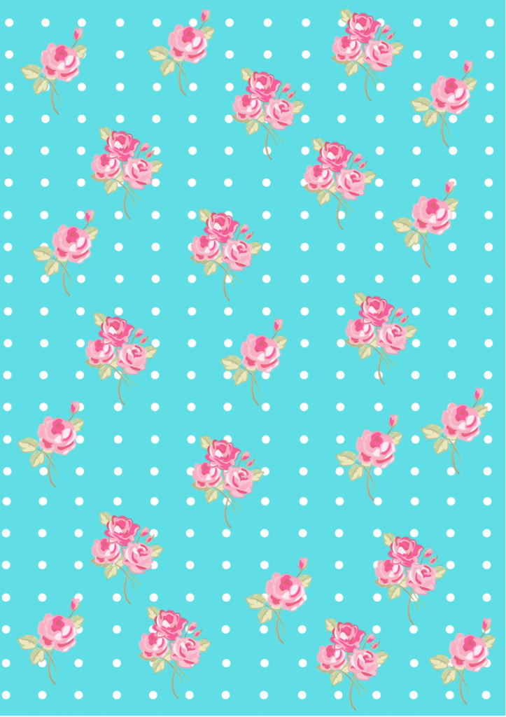 Floral Shabby chic pattern paper tiffany blue 61dfe5