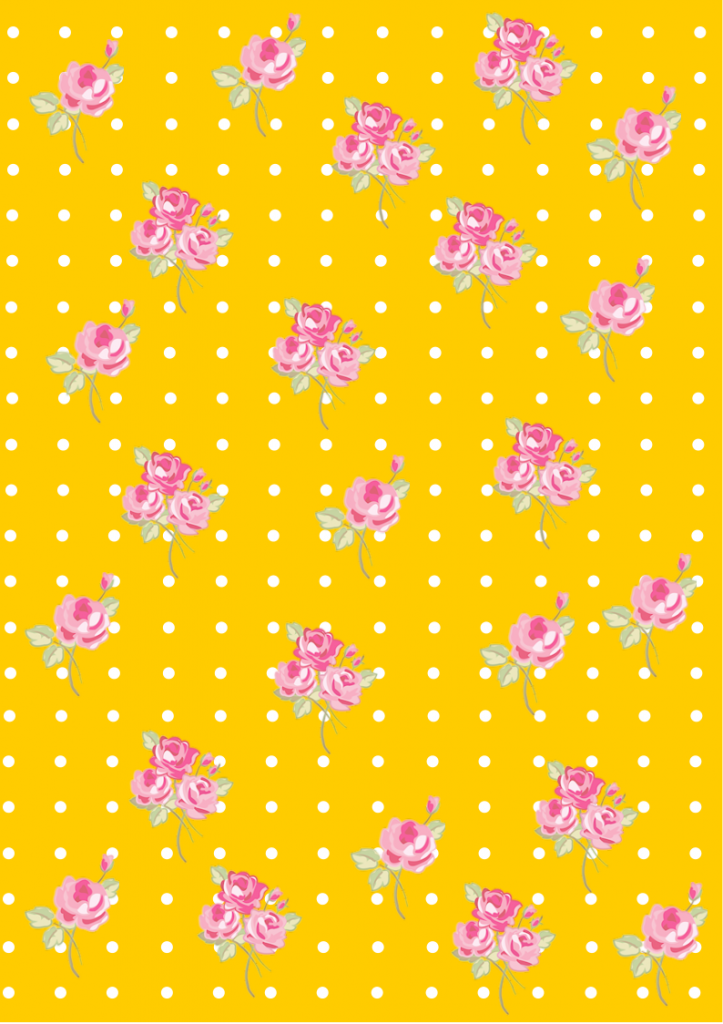 Floral Shabby chic pattern paper yellow