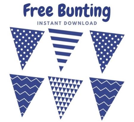 Free nautical party dessert table bunting