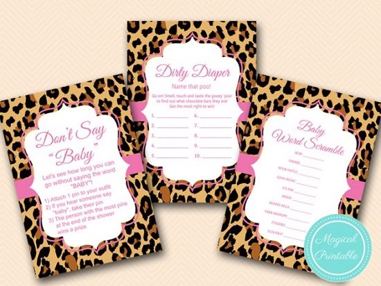 Hot Pink Leopard Baby Shower Games
