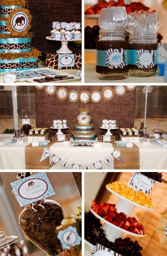 Its a boy Safari Baby Shower in blue