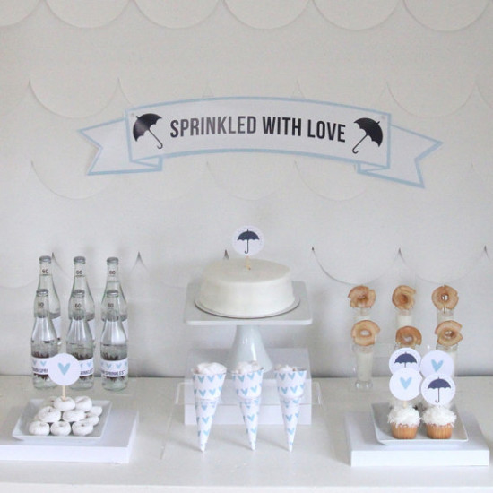 PRINTABLE umbrella'sprinkled with love' party decor