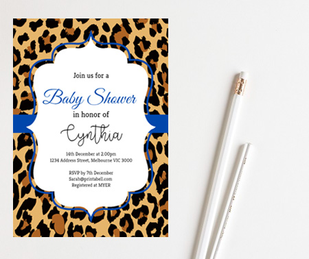editable girl jungle baby shower invitation