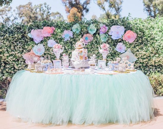 mint green tulle skirts