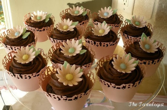 pink flower cupcakes