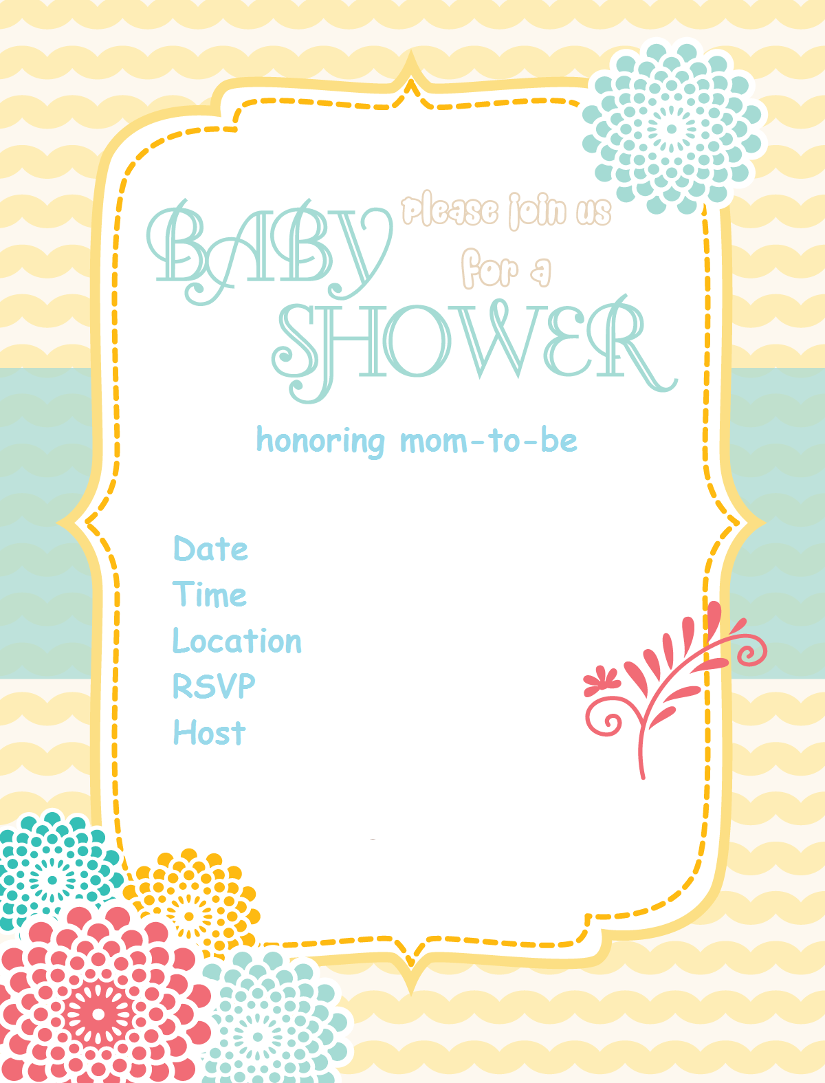 Free Printable Baby Shower Invitations Baby Shower Ideas 4U