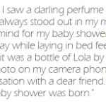 My “Lola” Perfume Themed Baby Shower