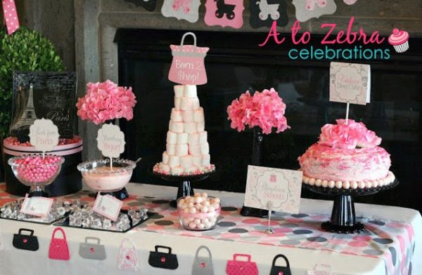 tablescape pink and black