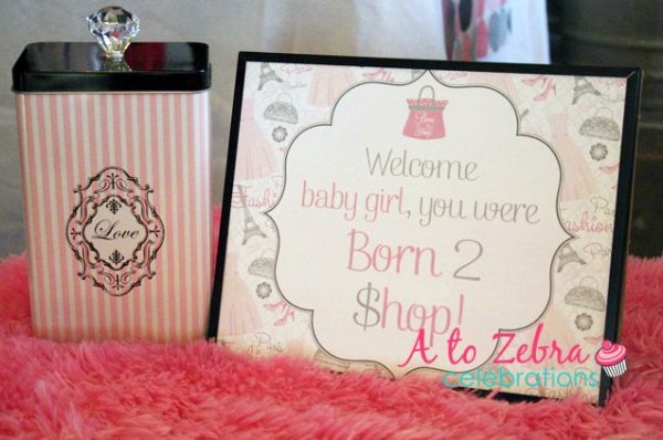 welcome baby girl you are born to shop sign