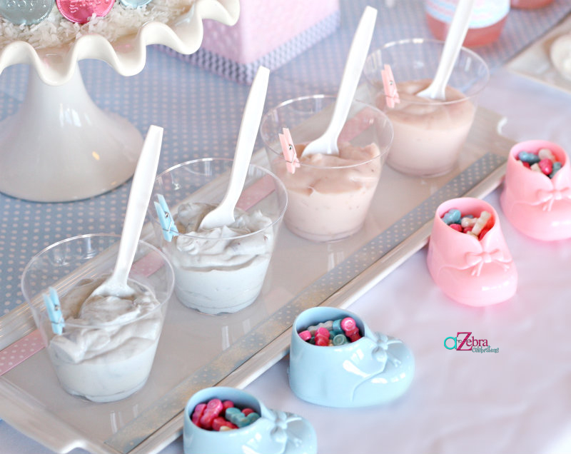 Pink or Blue Baby Gender Reveal yogurt dessert