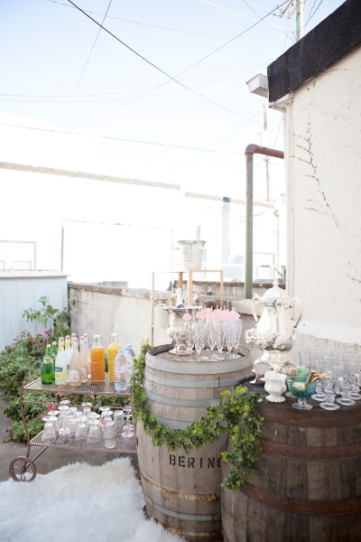 french inspired baby shower drinking bar