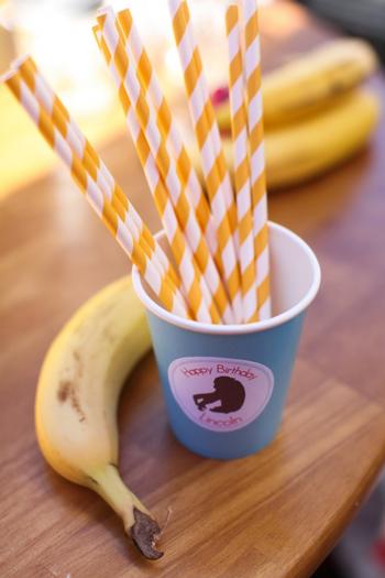 Monkey See Monkey Do Party ideas via baby shower ideas shops banana yellow striped straws