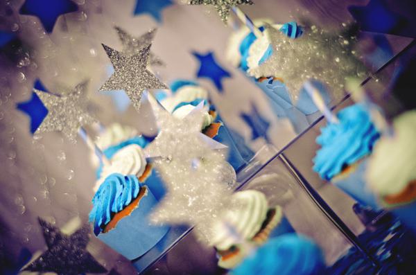 Silver and Blue Twinkle Twinkle Little Star Baby Shower