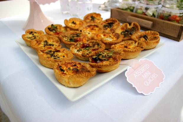 buffet table mini quiches