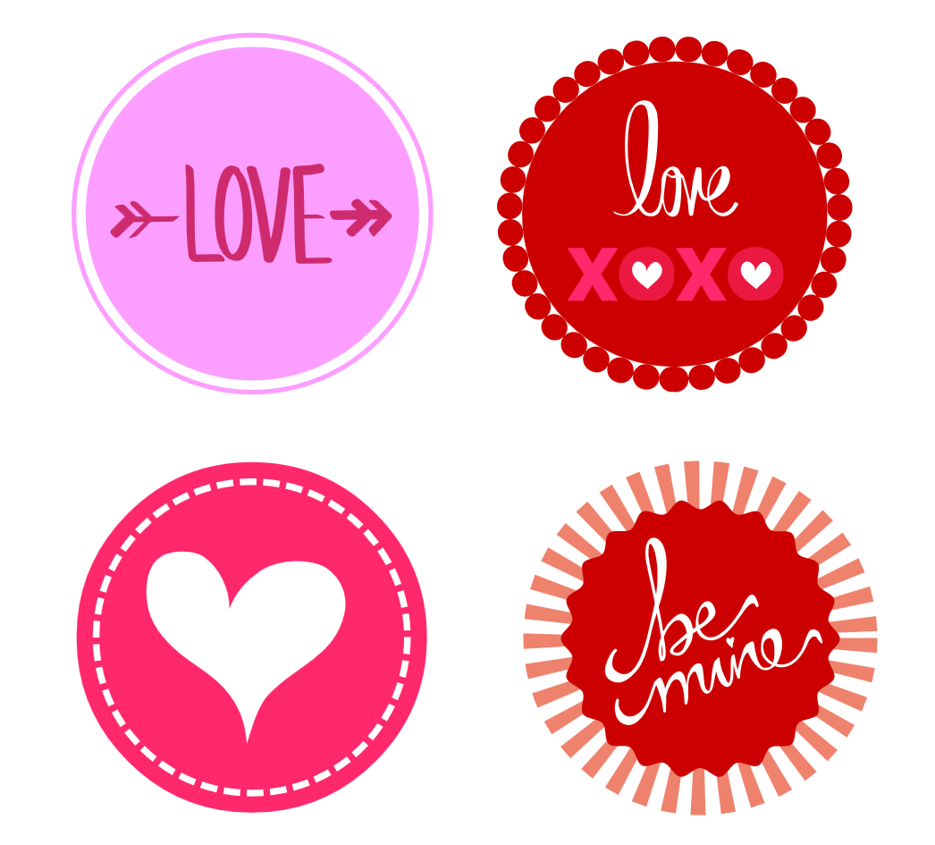 Free Valentine's Day Printable baby shower cupcake toppers stickers