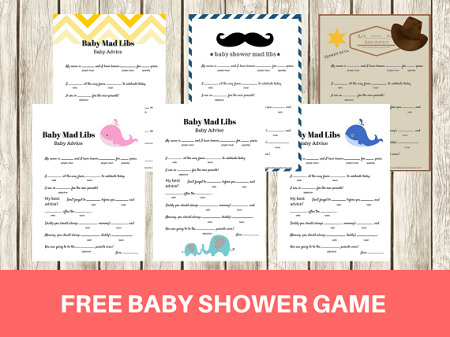 FREE Baby Shower Mad Libs Template