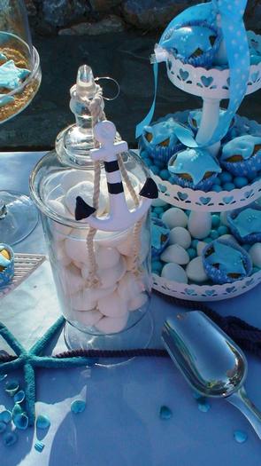 sea blue beach baby shower party ideas via babyshowerideas4u.com