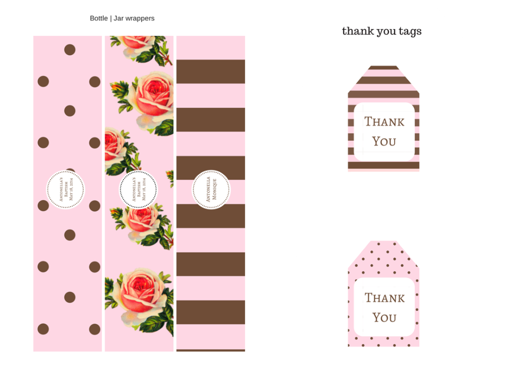 FREE Pink, Black, Chocolate Baby Shower Printables