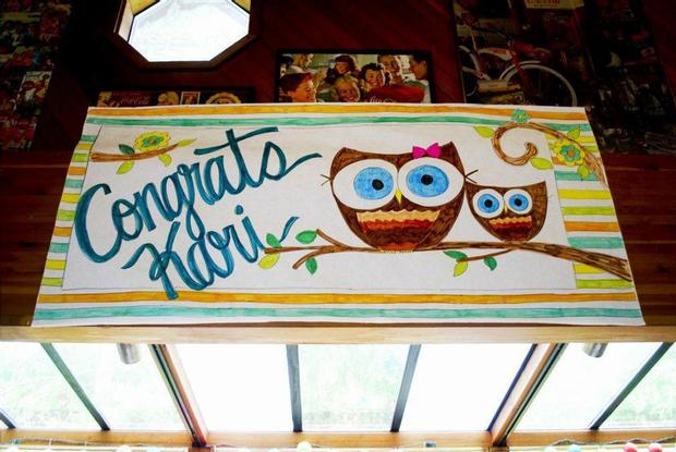 Owl Baby Boy Shower theme decoration ideas, owl thank you tags, banner mom and baby owl