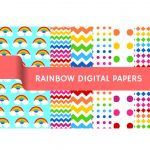 FREE Rainbow Themed Digital Papers