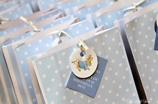 Peter Rabbit Printable Birthday Party Decorations, Blue and Gray