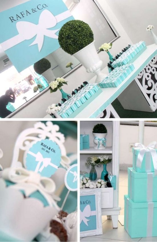 Tiffany and Co baby Shower Dessert Table