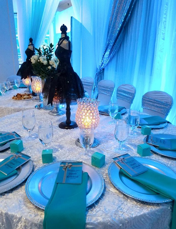 Tiffany pearl white table cover