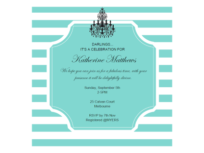 editable tiffany baby shower, bridal shower, birthday invitation, breakfast at tiffanys, chandelier