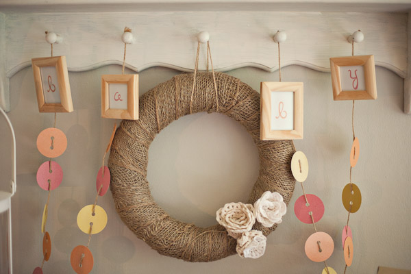 Cute as a Button Baby Shower wreath