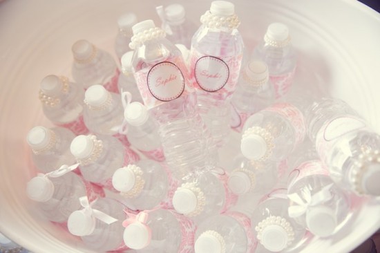 Pink and Gold Baby Shower dessert table cake food (9)