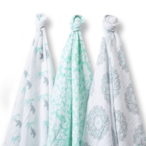 Mint Gold Modern swaddle